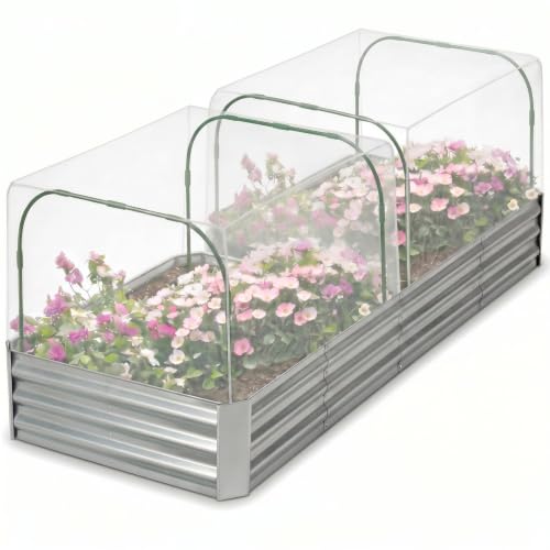 Woanger 2 Pack Garden Netting for Raised Beds Rectangular Pest Barrier with Hoops for Garden Protection Plant Mesh Netting with Drawstring Plants Vegetables Fruits Flowers(for 40x40x20 in)