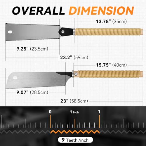 Auto Dynasty 3pcs Japanese Handsaw Set, Double-Edged w/Non-Slip Handle - style: 3pcs Japanese saw
