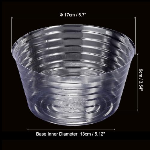 MECCANIXITY Plant Pot Saucer 6.7 Inch Plastic Round Flower Drip Tray for Indoor Outdoor, Clear Pack of 20 - size: 17x9cm