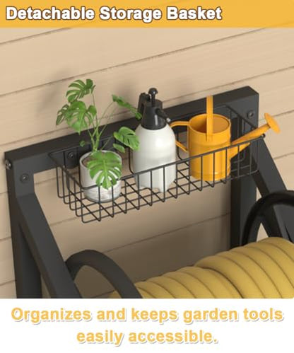 Artigarden Triangle Wall Mounted Garden Hose Reel Outdoor Hose Holder Black - color: Black