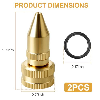 2 Pack All Brass Adjustable Cone Nozzle for Roundup 181331, 3/8-24 Thread