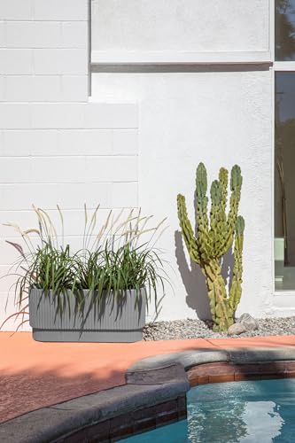 Veradek Demi Series Long Planter - Wide Outdoor Planter - color: Gray, size: 30 inch - 2 Pack