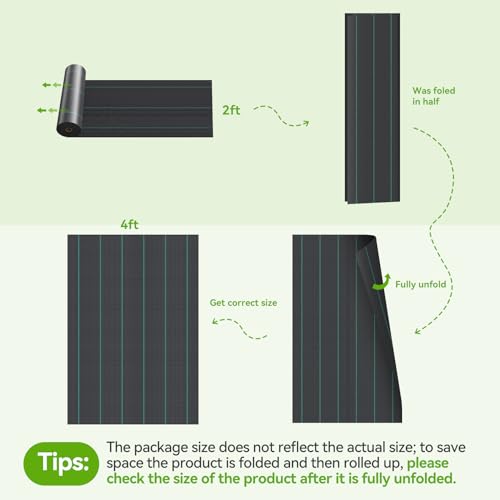 iropro Weed Barrier Fabric Heavy Duty 4ft x 50ft Landscape Fabric - size: 4ft x50ft