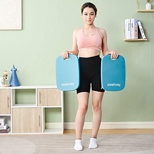 Extra Thick Kneeling Pads, Knee Pad Cushion for Yard Work, Gardening, Yoga, Exercise, Floor Kneeler for Baby Bath, Comfortable Foam Mats to Kneel On, 15.4 x 10.4 x 1.3inch, Blue (2)