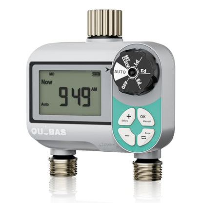 QUOBAS Sprinkler Timer, Weekly Programmable Water Timer for Garden Hose - size: Weekly Program 2 Zone