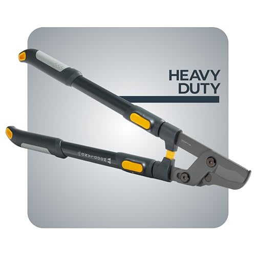 Woodland Tools Heavy Duty Extendable Lopper – 25 to 37 Inch Telescoping Branch Cutter with Lever-Action Bypass Blade – Manual Tree Limb Cutter for Thick Branches and Overhead Trimming - style: Heavy Duty Extendable Lopper