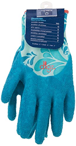 Digz Long Cuff Stretch Knit Garden Gloves with Full Finger Latex Coating - size: Large (Pack of 1)