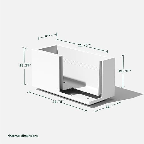 Veradek Block Series Long Box Planter - Rectangular Outdoor Planter - color: White, size: Small
