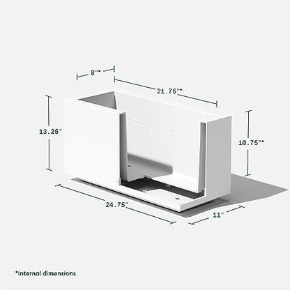 Veradek Block Series Long Box Planter - Rectangular Outdoor Planter - color: White, size: Small
