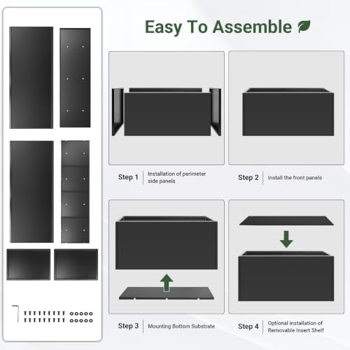 Metal Planter Box 42" x 16” x 18”, Large Rectangular Window Box - size: 42"L x 16"W x 18"H