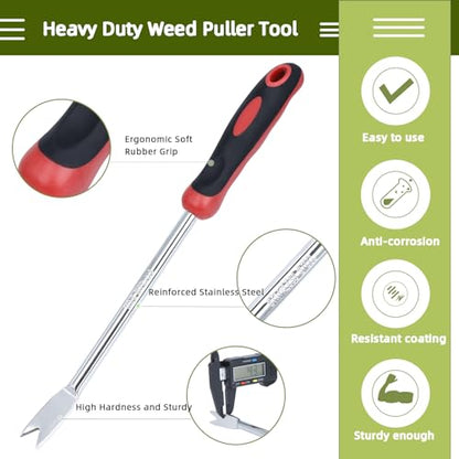Weed Puller Tool, Dandelion Weeder Puller Tool with Soft Handle