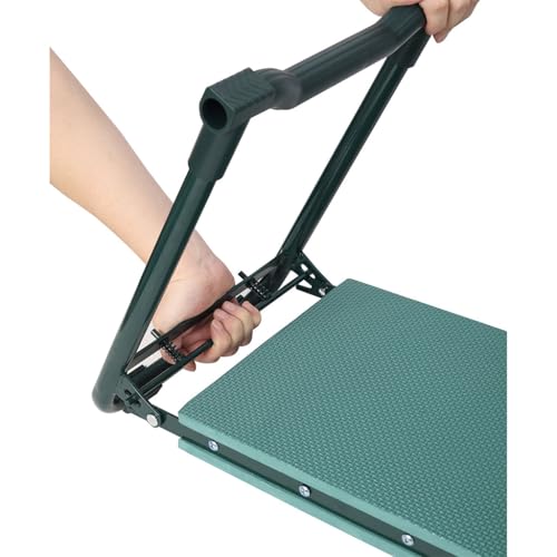Garden Kneeler and Seat, Foldable Gardening Stool with Tool Bags, Heavy Duty Steel Garden Bench Supports 330 lbs, Wide Kneeling Pad for Gardening, Yard Work and Outdoor Use