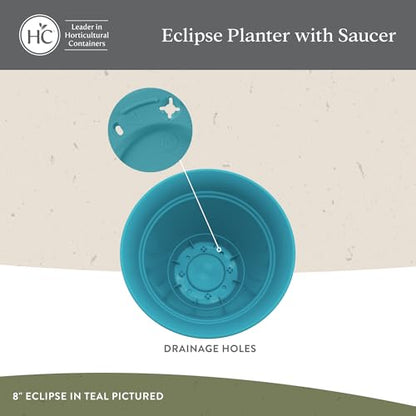 The HC Companies Eclipse Round Planter Pot, 6 Inch, Slate Blue, 4-Pack - color: Slate Blue, size: 6" (Pack of 4)