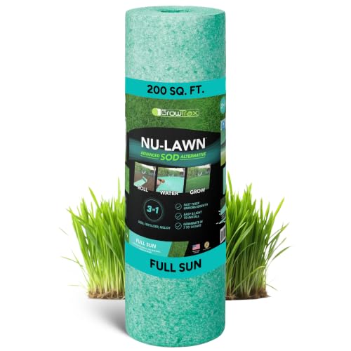 Growtrax Biodegradable Grass Seed Mat - 200 Sq Ft Kentucky Blue & Rye Blend