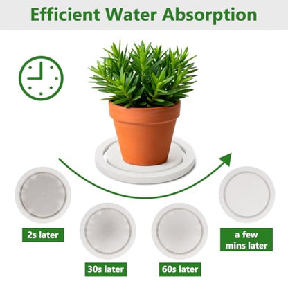 4" Instantly Dry Diatomite Stone Plant Saucer - 2 Pack, White - color: White, size: 4" (2 Pack)