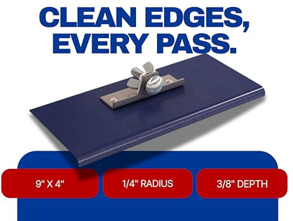 Bon 22-738 Blue Steel Walking Edger 9" x 4" 1/4" Radius 3/8" Depth Two Way Concrete Edging Tool (Handle Sold Separately) - style: 1/4" x 3/8" Depth