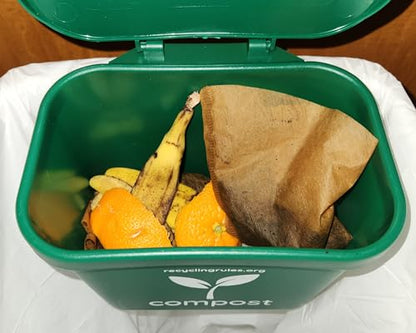 Small Green Compost Bin Container for Hanging on Kitchen Trash Container - size: Qty 1 Compost Green