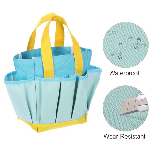 HARFINGTON 2pcs Garden Tool Bag 11.81" x 3.94" x 10.83" Large Oxford Bag with Pockets Garden Tote Bag Gardening Plant Tool Organizer Storage Carrier Store for Outdoor Women Men, Blue
