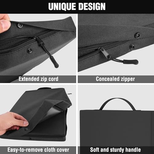 WORKPRO 17" Kneeling Pad with Removable Cover, Soft NBR Foam Cushioning - color: Black