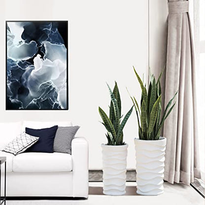 LuxenHome Tall Planters for Outdoor Plants, Set of 2 Garden Plant Pot White - color: White 2