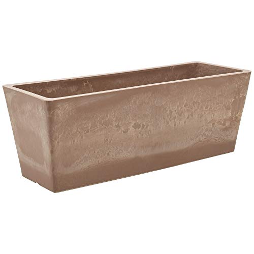 Arcadia Garden Products PSW Pot Collection [17.5 inch] Plastic/Stone/Wood Composite Window Box Rectangular Planter – No Drainage Hole (Drillable), Indoor/Outdoor Pot for Flowers and Vegetables, Taupe - color: Taupe, size: 17.5" x 7"