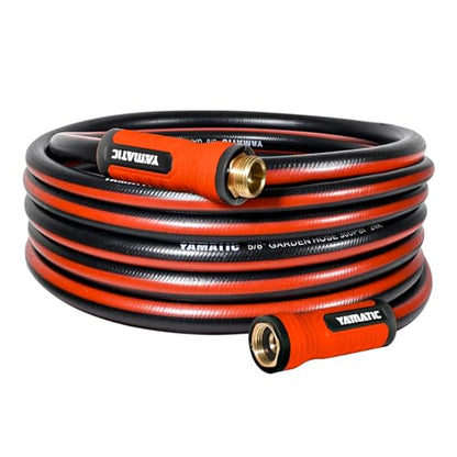 YAMATIC 30ft Garden Hose 5/8in I.D. with 360° Swivel Brass Handle - size: 30' feet