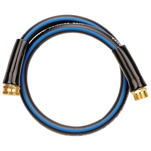 SheeChung Short Garden Hose 3ft x 5/8",Rubber Water Hose, Male to Female - size: 3ft-Male to female