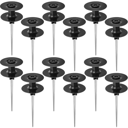 Chumia Garden Hose Guide Stakes, 10 Inch Metal Spike, Black, 12 Pieces - color: Black