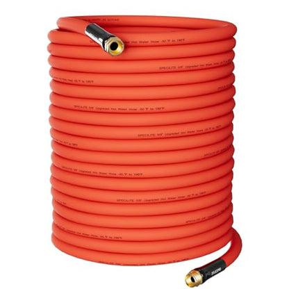 SPECILITE 5/8" x 200FT Hot/Cold Rubber Garden Water Hose, -50℉-190℉, Red - color: 5/8"ID Red, size: 200ft
