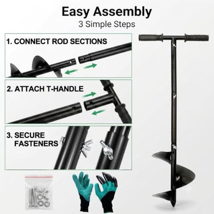 Compost Aerator Tool Kit, 33.5 in Turner, 5.9 in Spiral Auger