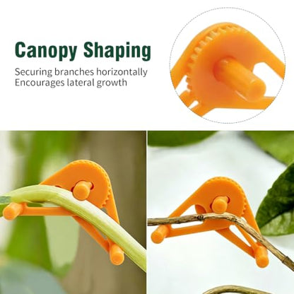 50 Pack Plant Training Clips, Orange Adjustable Low Stress Stem Bending Clips, Plastic Plant Tie Clips for Grow Tent Vegetable Flower Houseplant Cultivation - color: Orange