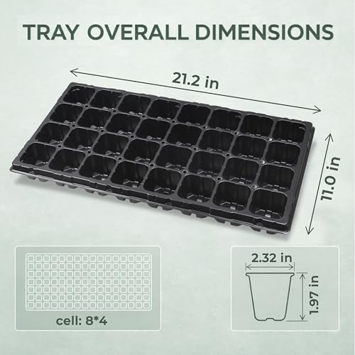 Gardzen 10 Pack 32 Cell Seed Starter Trays - size: 32-Cell