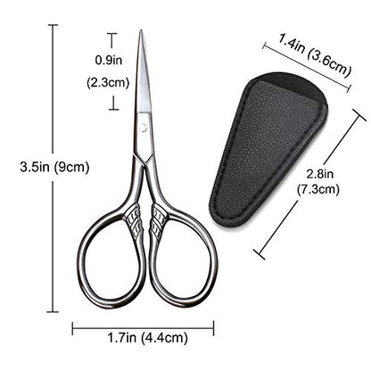 Small Precision Scissors, 3.5in Beauty Grooming Kit - color: Stainless Steel Color