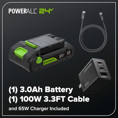 Greenworks 24V 8 in Pole Saw/Pole Hedge Kit, 3.0 Ah Battery and Charger - size: 8" Combo (3.0Ah), style: Telescopic Pole Saw