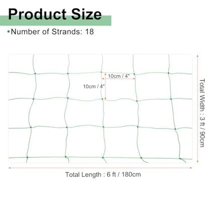 HARFINGTON Trellis Netting for Climbing Plants 3x6ft 18 Strands - color: Green, size: 3ft x 6ft, 18 Strands