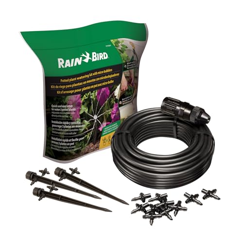 Rain Bird POTTEDKIT Drip Irrigation Kit, Full Circle, 1/4"