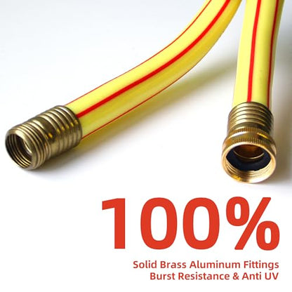 25 ft 3/4” Heavy Duty Garden Hose, Solution4Patio, Male to Female Fittings - color: Yellow/Red, size: 3/4 in. x 25 ft.