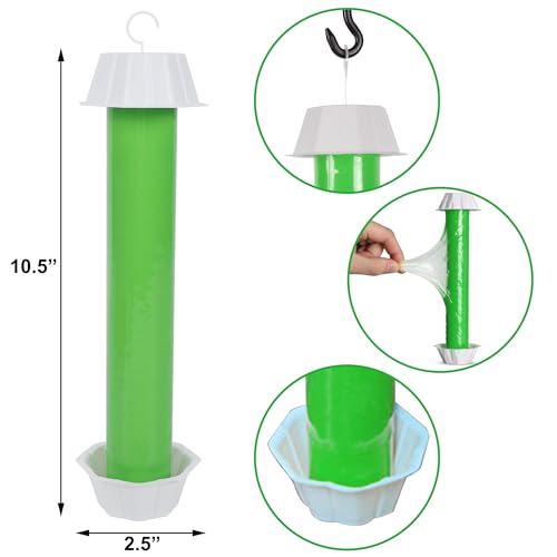 Fly Stick Sticky Fly Traps for Indoors Outdoor 4pk, Sticky Hanging Fly Stick, Flying Insect Trap, wasp Trap (Green 4PCS) - color: green 4PCS