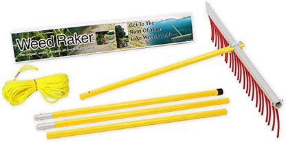 Jenlis Weed Raker Heavy Duty Aluminum Weed Removal Rake, Light Weight