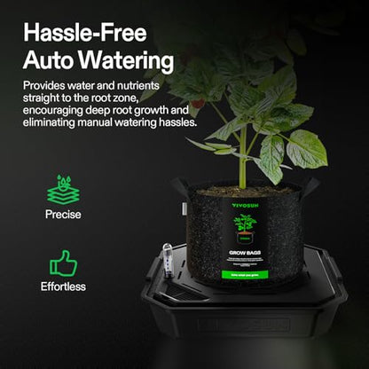 VIVOSUN 4-Pack FlexFeed Self-Watering Pots, Auto Irrigation Fabric Pot Base - size: 4-Pack Pots