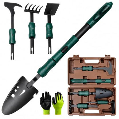 Grenebo Gardening Tool Gift Set, 4 Hand Tools with Case, Brown - color: Brown