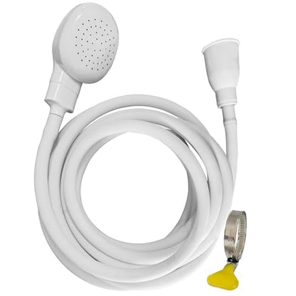 Portable Shampoo Sink Spray Hose, Faucet Attachment with Nozzle for Hair Washing, Baby & Pet Bathing, Vegetable Rinsing, White (White, 5M/16.4FT) - size: 5M/16.4FT