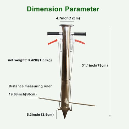 Seedling Transplanting Bulb Planter Tool Long Handle, Vegetable Young Plant Manual Plant Transplanter, Double Handle Stainless Steel Planting Garden Tools with Pedal for Garden, Greenhouse