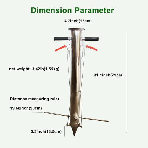 Seedling Transplanting Bulb Planter Tool Long Handle, Vegetable Young Plant Manual Plant Transplanter, Double Handle Stainless Steel Planting Garden Tools with Pedal for Garden, Greenhouse