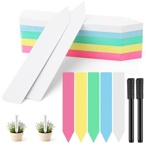 Greaner Colorful 6 Inch Plant Markers, 200 Packs Plant Labels for Indoor, Plastic Garden Tags with Permanet Marking Pen for Outdoor Garden - color: Multicolored, size: 0.9x6 Inch-200 PCS