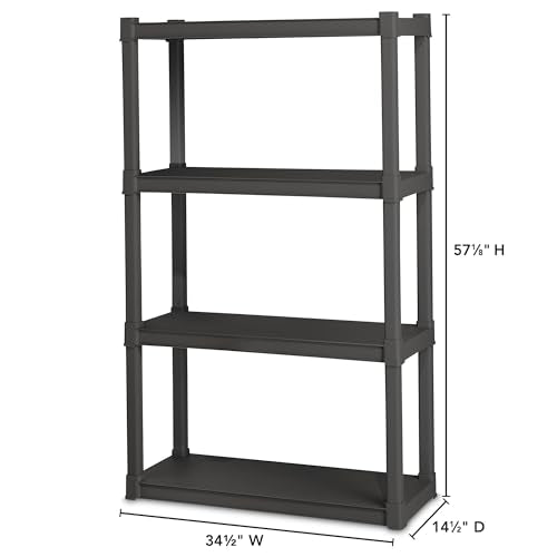 Sterilite 4 Shelf Unit, Heavy-Duty Plastic Utility Storage Rack, 3-Pack - size: 4 Shelf, style: 3 Pack