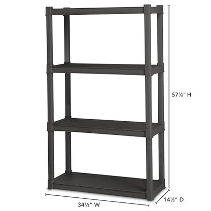 Sterilite 4 Shelf Unit, Heavy-Duty Plastic Utility Storage Rack, 3-Pack - size: 4 Shelf, style: 3 Pack