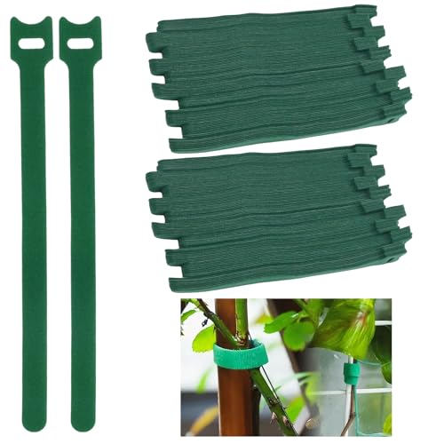 200Pcs Green Nylon Adjustable Plant Ties & Cable Straps