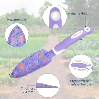 Purple Garden Tools Set 10 Pieces, Gardening Gifts for Women - color: purple