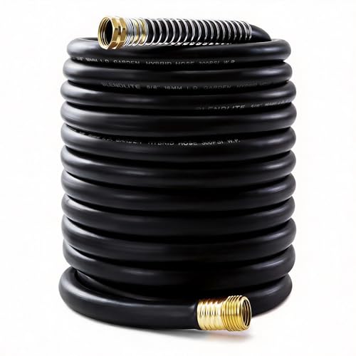 5/8" Garden Hose 100ft, -40℉ To 190℉ Hot/Cold Rubber hose, Black - color: Black, size: 100Ft